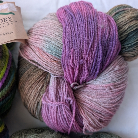 Yarn Lot Of Multicolor Wool & Wool Silk Blend Yarns - 4 Skeins - Picture 3 of 15